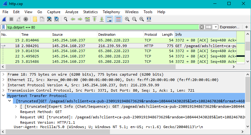 Wireshark Protocol Filter